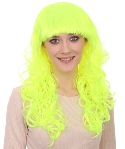 HPO Women's Wig for Fancy Anti-Hero Girl | Long Curly Party Ready Fancy Halloween Wigs | Premium Breathable Capless Cap