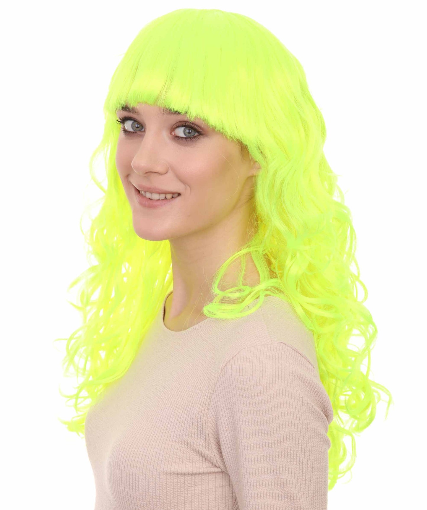 HPO Women's Wig for Fancy Anti-Hero Girl | Long Curly Party Ready Fancy Halloween Wigs | Premium Breathable Capless Cap