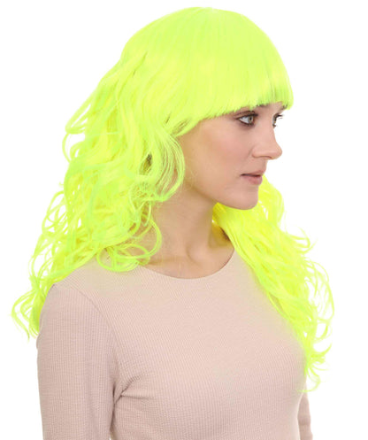 HPO Women's Wig for Fancy Anti-Hero Girl | Long Curly Party Ready Fancy Halloween Wigs | Premium Breathable Capless Cap