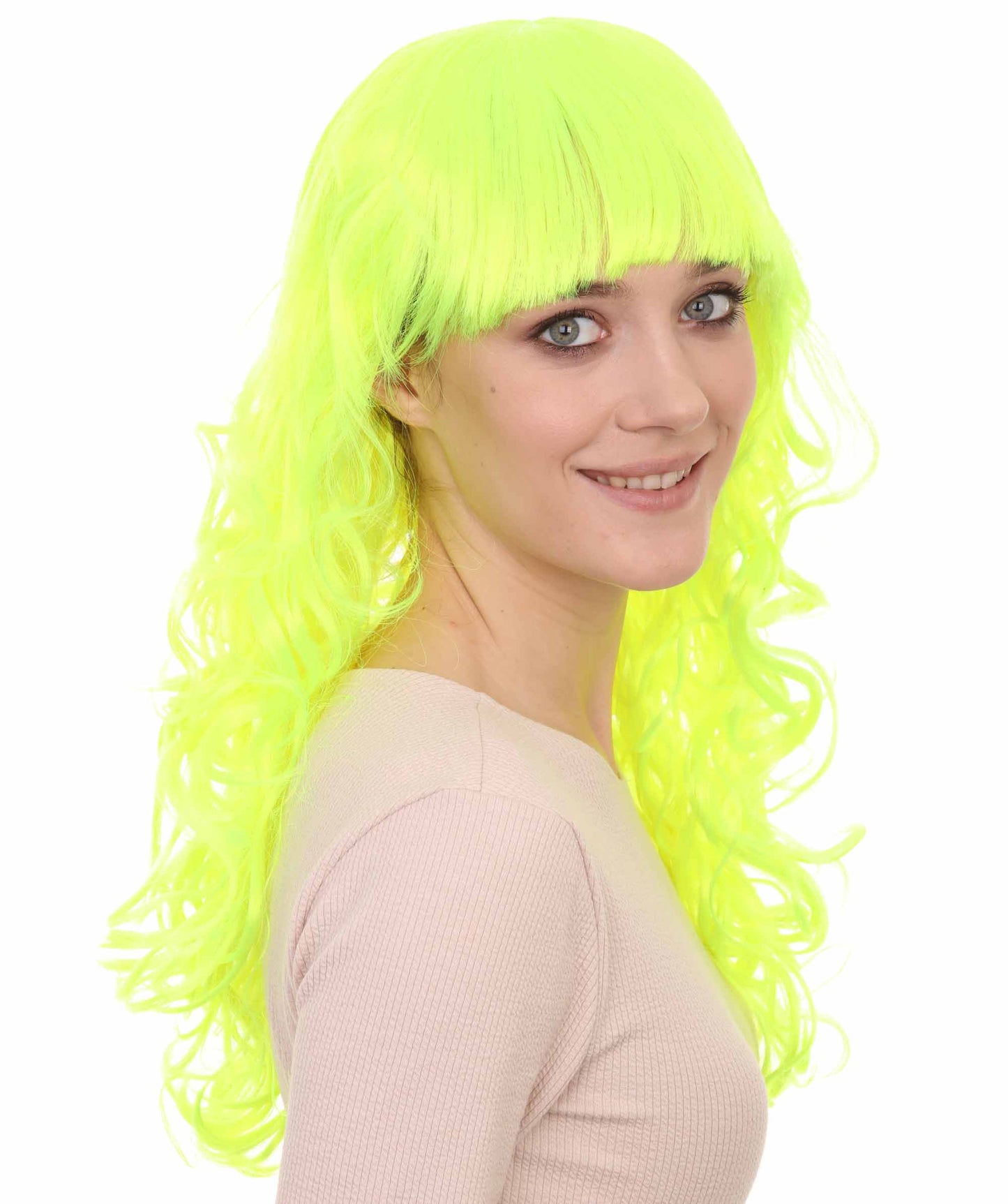 HPO Women's Wig for Fancy Anti-Hero Girl | Long Curly Party Ready Fancy Halloween Wigs | Premium Breathable Capless Cap