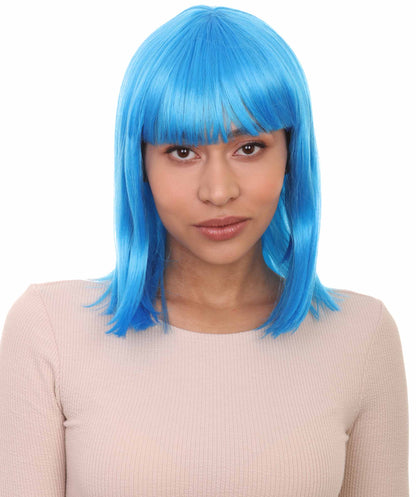 HPO Women's Shoulder Length Bob Wig Collection | Straight Halloween Wig Multiple Color Option | Premium Breathable Capless Cap