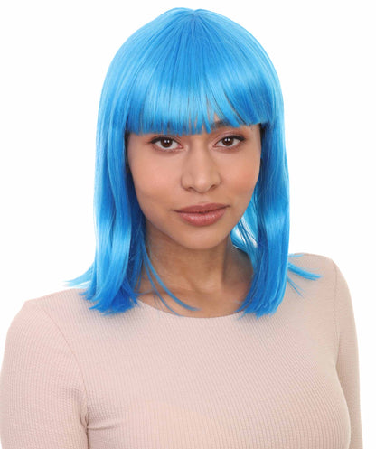 HPO Women's Shoulder Length Bob Wig Collection | Straight Halloween Wig Multiple Color Option | Premium Breathable Capless Cap