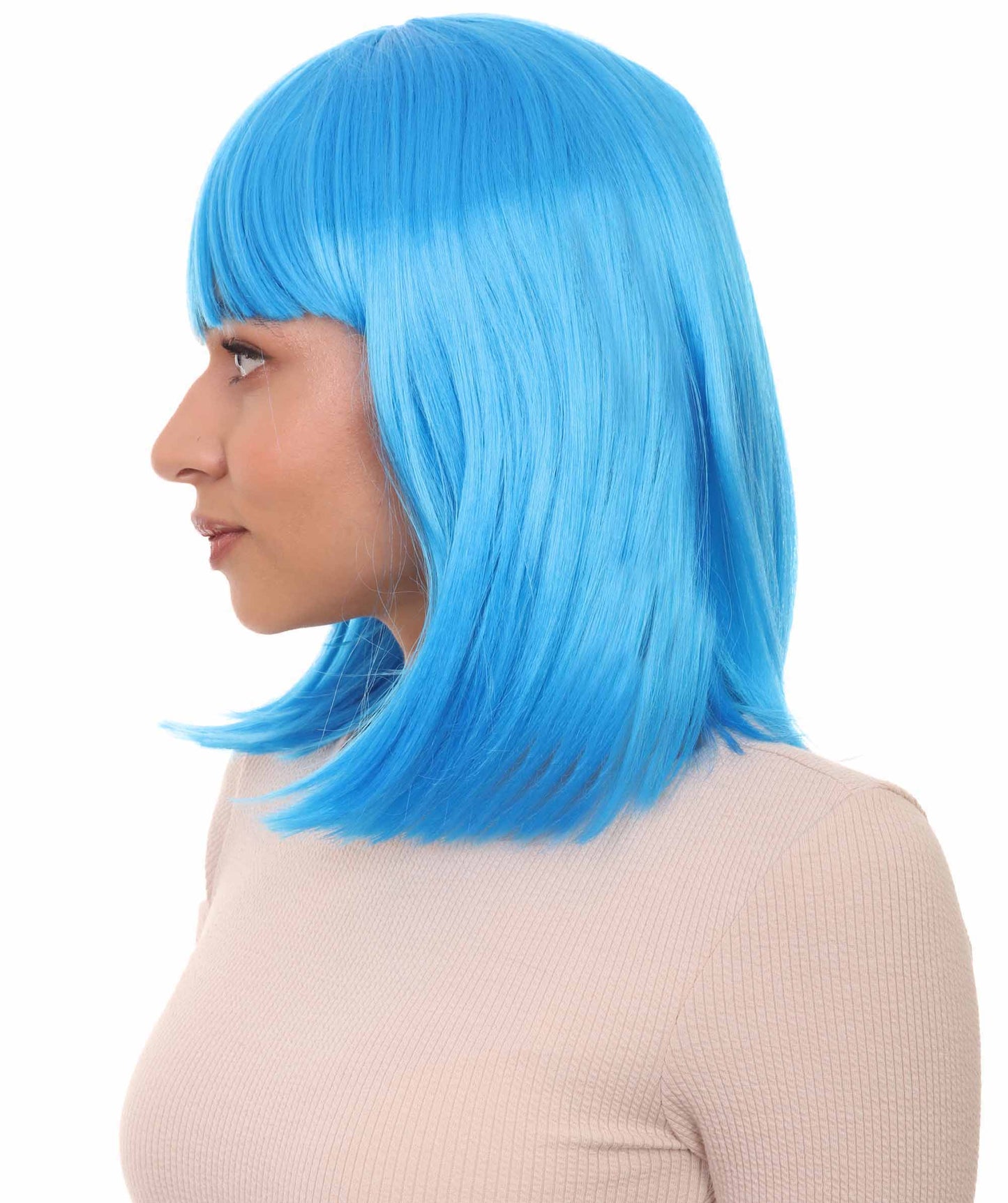 HPO Women's Shoulder Length Bob Wig Collection | Straight Halloween Wig Multiple Color Option | Premium Breathable Capless Cap