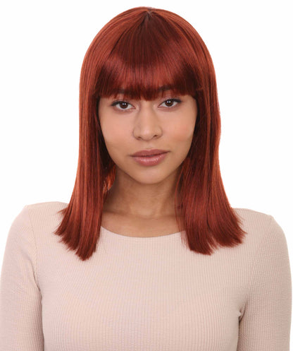 HPO Women's Shoulder Length Bob Wig Collection | Straight Halloween Wig Multiple Color Option | Premium Breathable Capless Cap