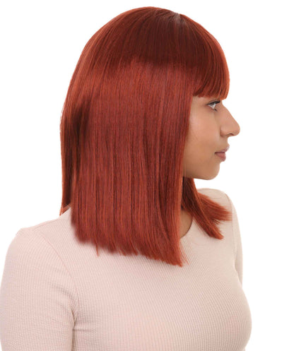 HPO Women's Shoulder Length Bob Wig Collection | Straight Halloween Wig Multiple Color Option | Premium Breathable Capless Cap