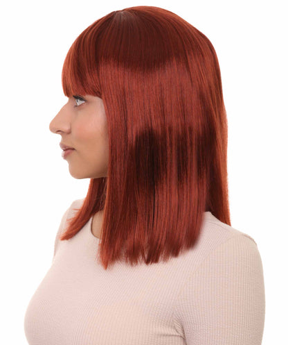 HPO Women's Shoulder Length Bob Wig Collection | Straight Halloween Wig Multiple Color Option | Premium Breathable Capless Cap