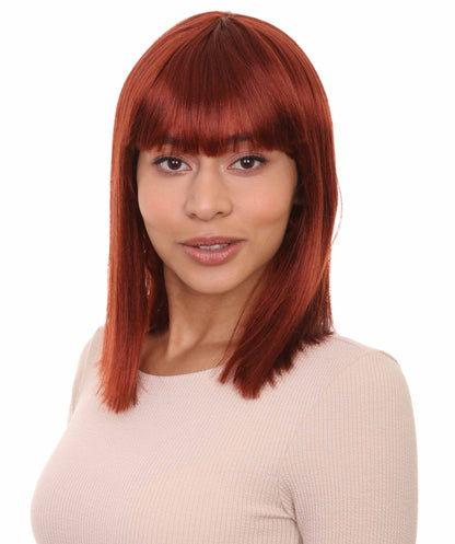 HPO Women's Shoulder Length Bob Wig Collection | Straight Halloween Wig Multiple Color Option | Premium Breathable Capless Cap
