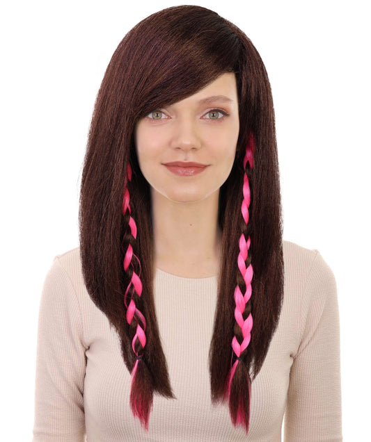 Women Brown Long Wavy  Wig |  Fashion Doll-Inspired Hair for Dress-Up & Parties | Breathable Capless Cap