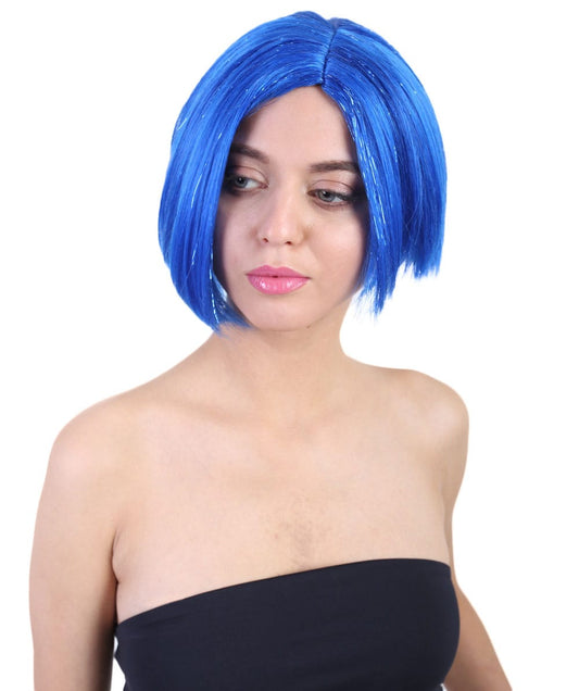 HPO Sad Blue Womens Wig | Party Halloween Wig | Premium Breathable Capless Cap