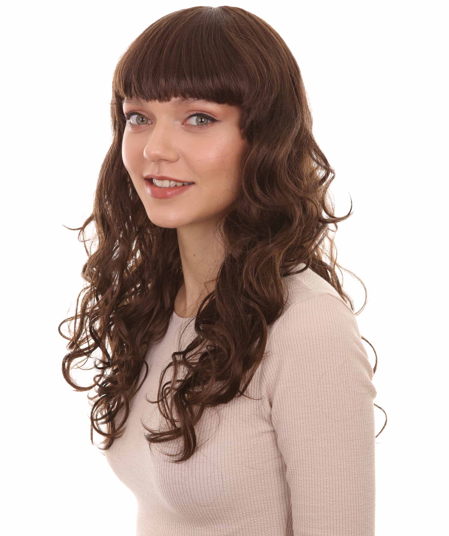 HPO Women's Wig for Fancy Anti-Hero Girl | Long Curly Party Ready Fancy Halloween Wigs | Premium Breathable Capless Cap