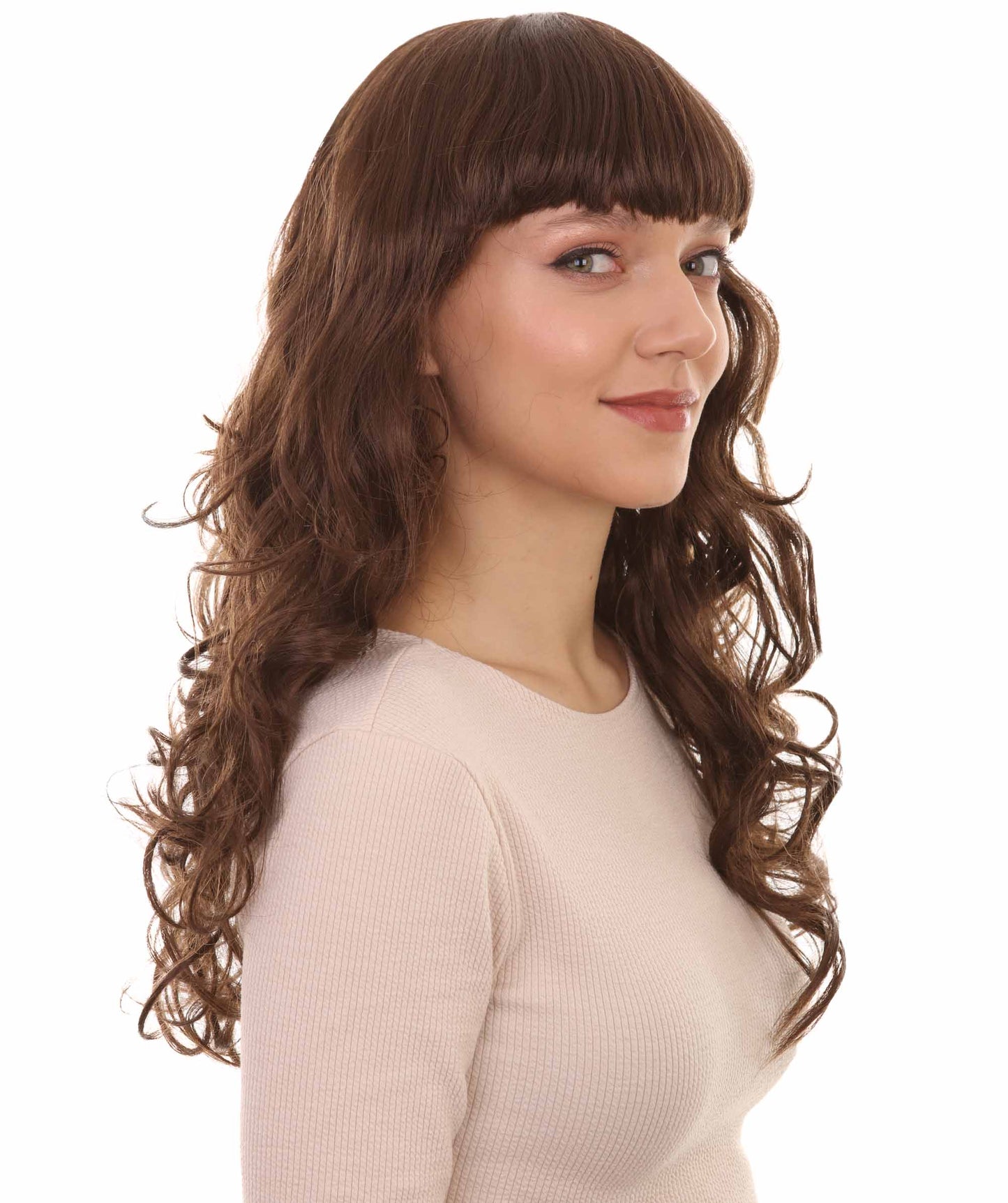 HPO Women's Wig for Fancy Anti-Hero Girl | Long Curly Party Ready Fancy Halloween Wigs | Premium Breathable Capless Cap