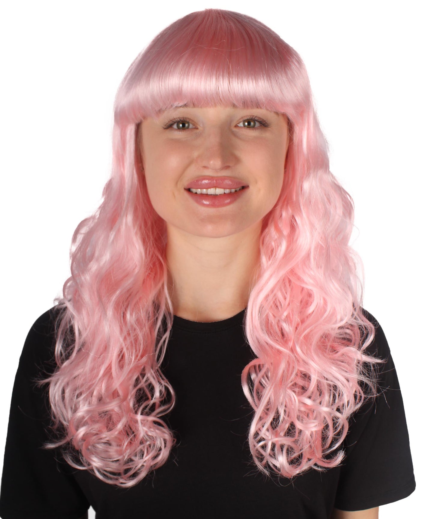 HPO Women's Wig for Fancy Anti-Hero Girl | Long Curly Party Ready Fancy Halloween Wigs | Premium Breathable Capless Cap