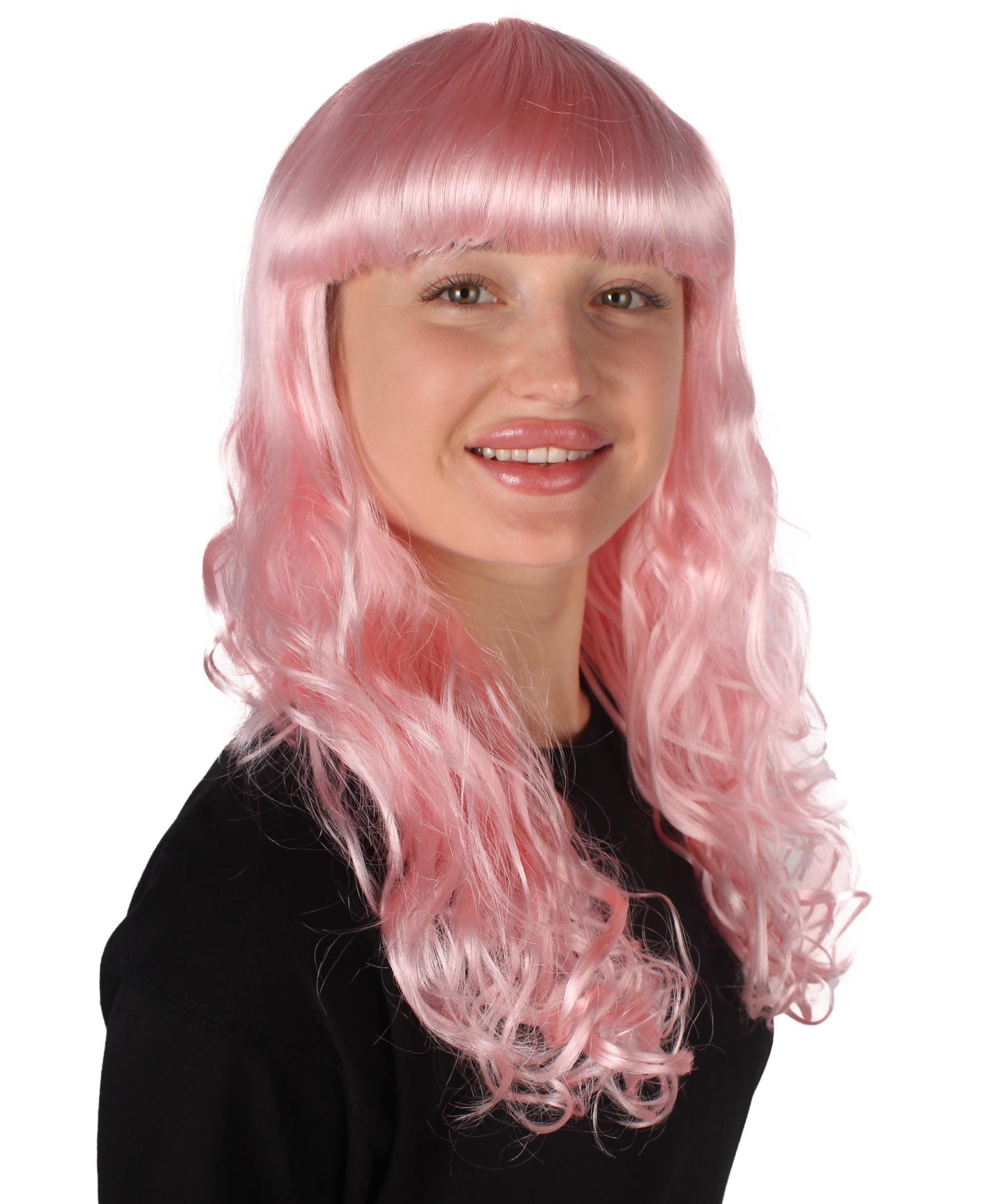 HPO Women's Wig for Fancy Anti-Hero Girl | Long Curly Party Ready Fancy Halloween Wigs | Premium Breathable Capless Cap