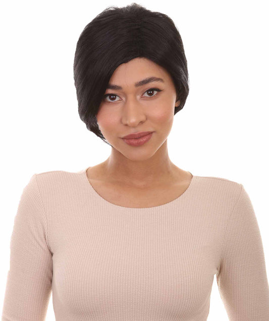 HPO Women's Short black Natural Style Wig | Party Ready Fancy Halloween Wig | Premium Breathable Capless Cap