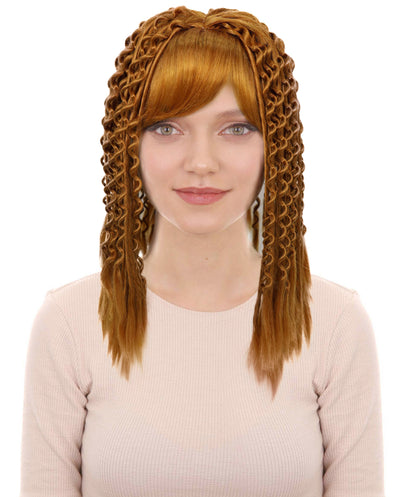 Women’s Long Crepe Curly Wig | Voluminous Curly Hair for Themed Parties & Halloween Looks