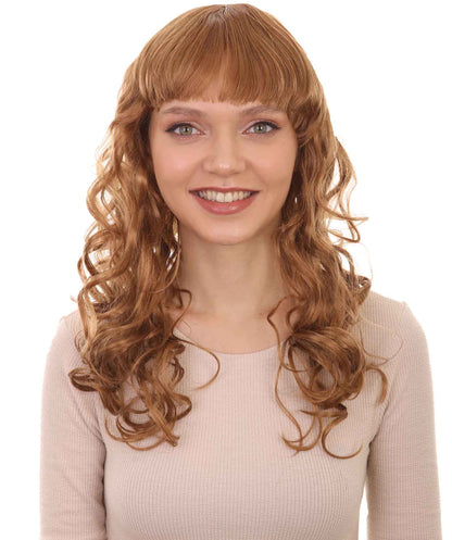 HPO Women's Wig for Fancy Anti-Hero Girl | Long Curly Party Ready Fancy Halloween Wigs | Premium Breathable Capless Cap