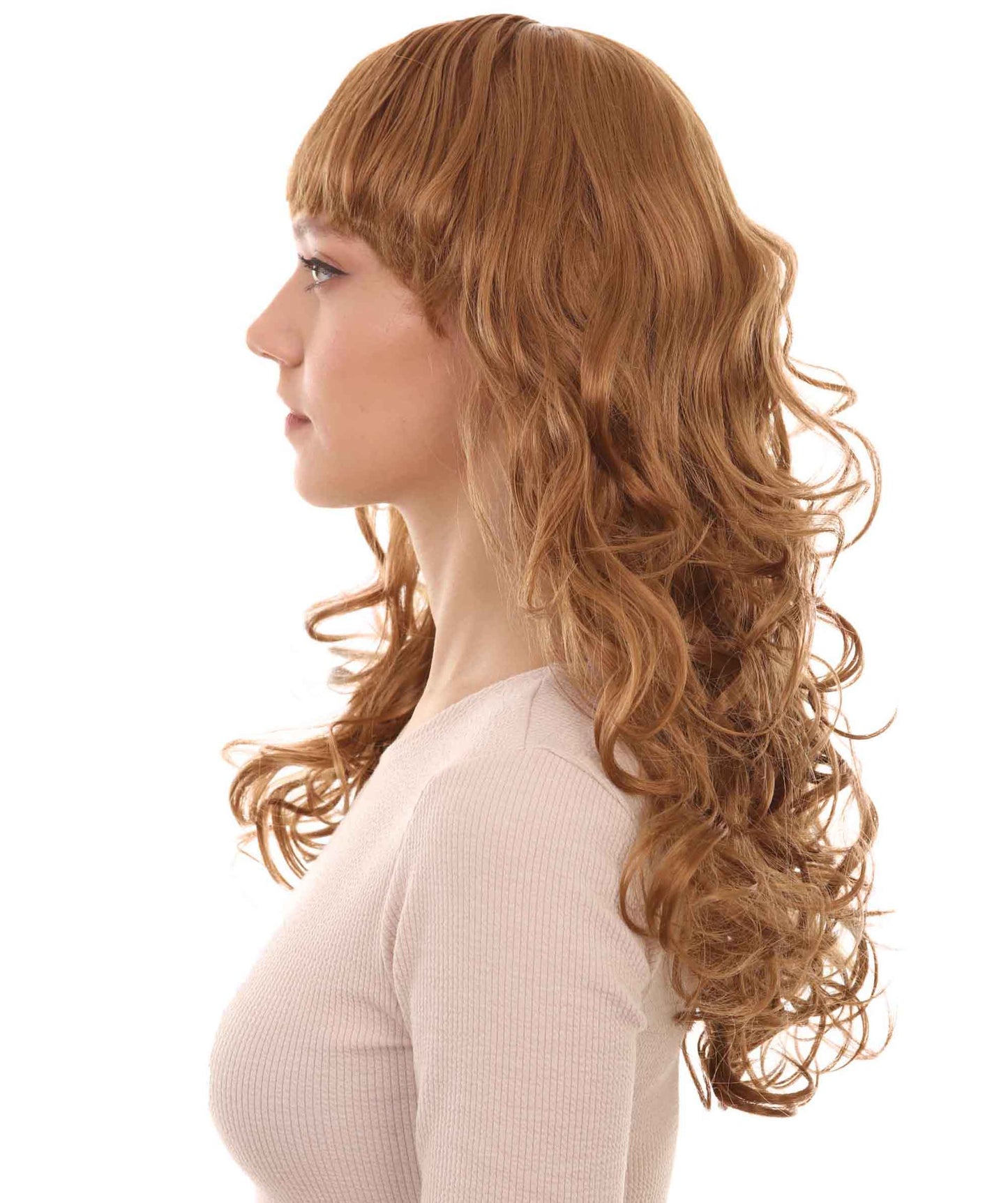 HPO Women's Wig for Fancy Anti-Hero Girl | Long Curly Party Ready Fancy Halloween Wigs | Premium Breathable Capless Cap