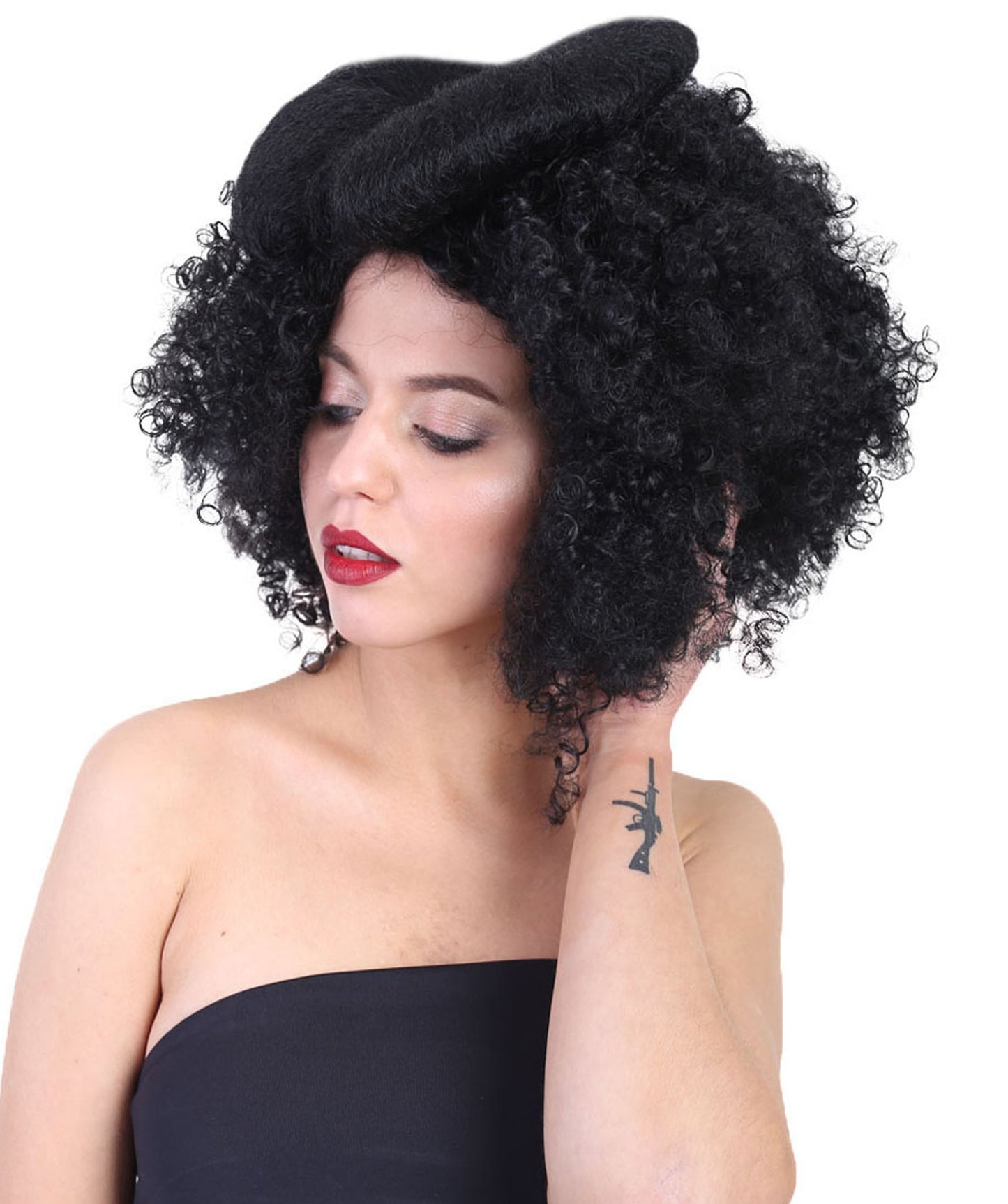 HPO Women's Jumbo Afro Small Bow Wigs Collections | Super Size Halloween Wigs | Premium Breathable Capless Cap