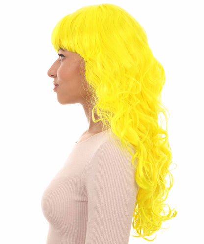 HPO Women's Wig for Fancy Anti-Hero Girl | Long Curly Party Ready Fancy Halloween Wigs | Premium Breathable Capless Cap