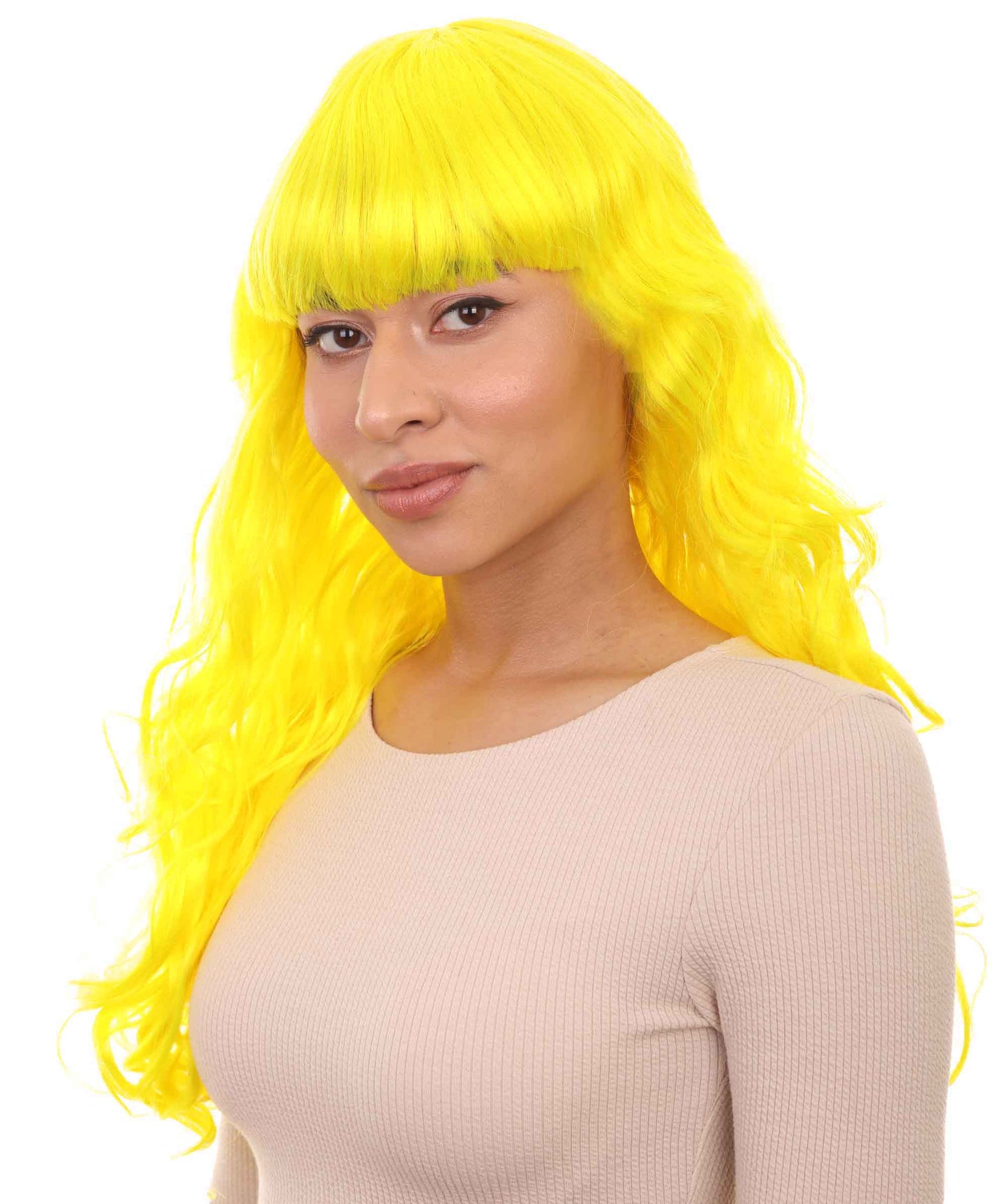 HPO Women's Wig for Fancy Anti-Hero Girl | Long Curly Party Ready Fancy Halloween Wigs | Premium Breathable Capless Cap