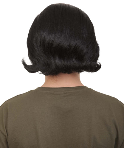 Men's Black Slick Back Dutch Van Der Linde Wig – Red Dead Redemption Inspired Costume Wig for Cosplay & Halloween – Realistic Long Curly Slick Back Hair Wig for Men