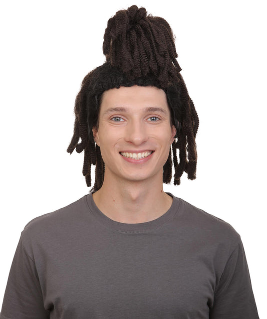 Men’s Canadian Musician Medium Dreadlock Ponytail Hair Updo Wig I Flame-retardant 100% Synthetic Fiber