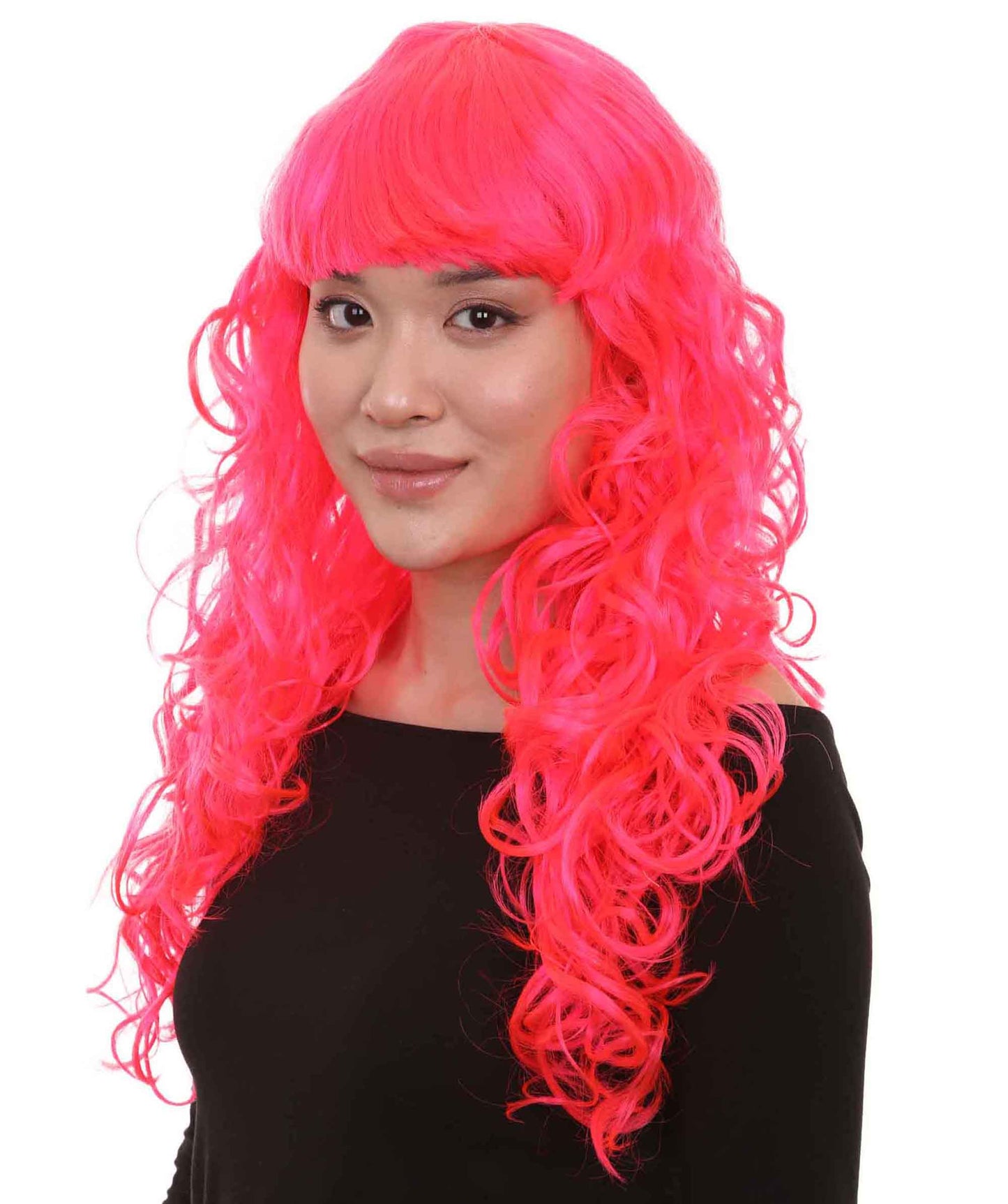 HPO Women's Wig for Fancy Anti-Hero Girl | Long Curly Party Ready Fancy Halloween Wigs | Premium Breathable Capless Cap