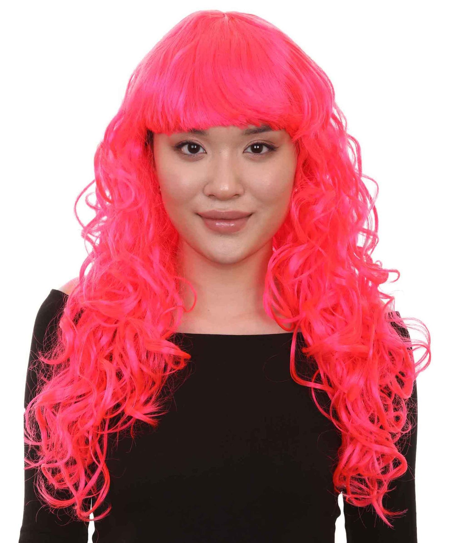 HPO Women's Wig for Fancy Anti-Hero Girl | Long Curly Party Ready Fancy Halloween Wigs | Premium Breathable Capless Cap