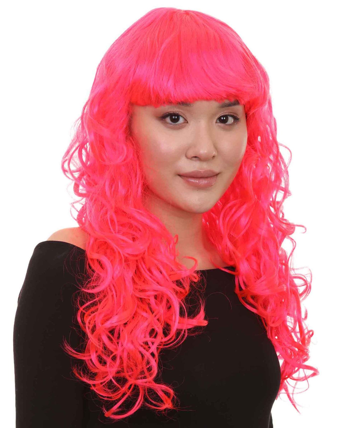 HPO Women's Wig for Fancy Anti-Hero Girl | Long Curly Party Ready Fancy Halloween Wigs | Premium Breathable Capless Cap