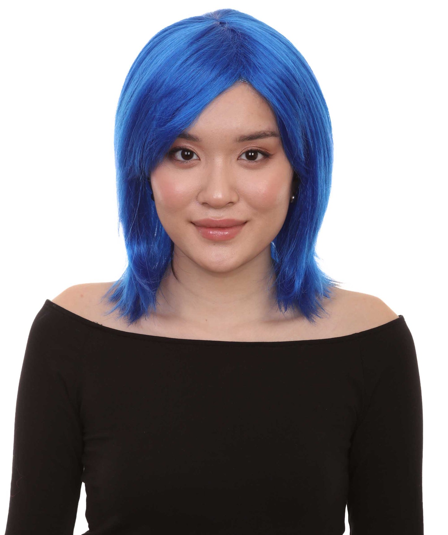 Shoulder Length Bob with Side Bangs Party Wig |  Halloween Wig | Premium Breathable Capless Cap