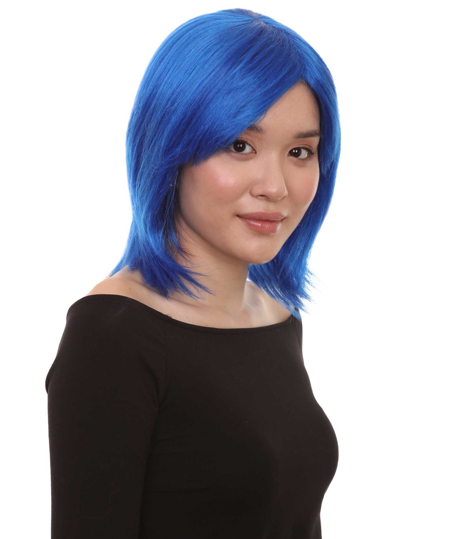 Shoulder Length Bob with Side Bangs Party Wig |  Halloween Wig | Premium Breathable Capless Cap