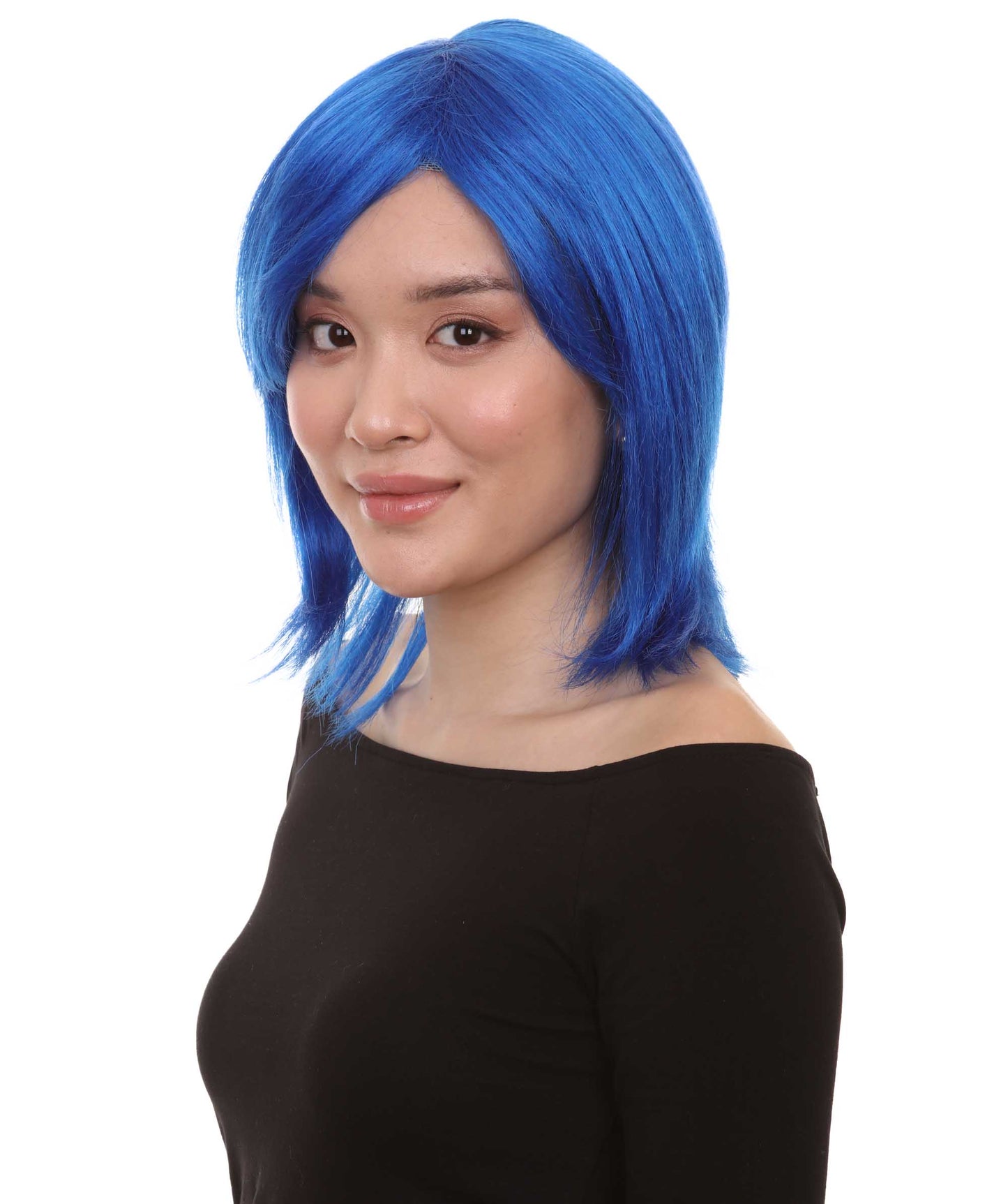 Shoulder Length Bob with Side Bangs Party Wig |  Halloween Wig | Premium Breathable Capless Cap