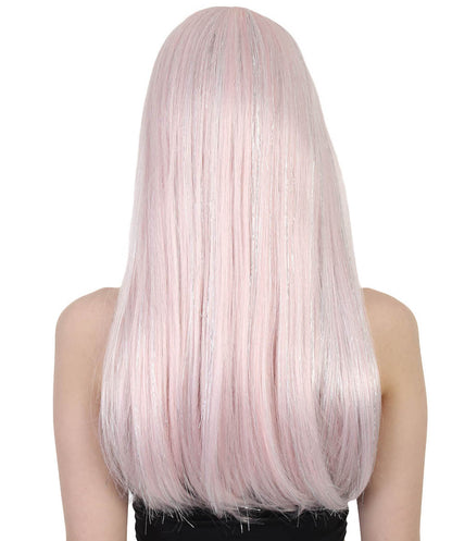 Pink & Silver Tinsel Wig