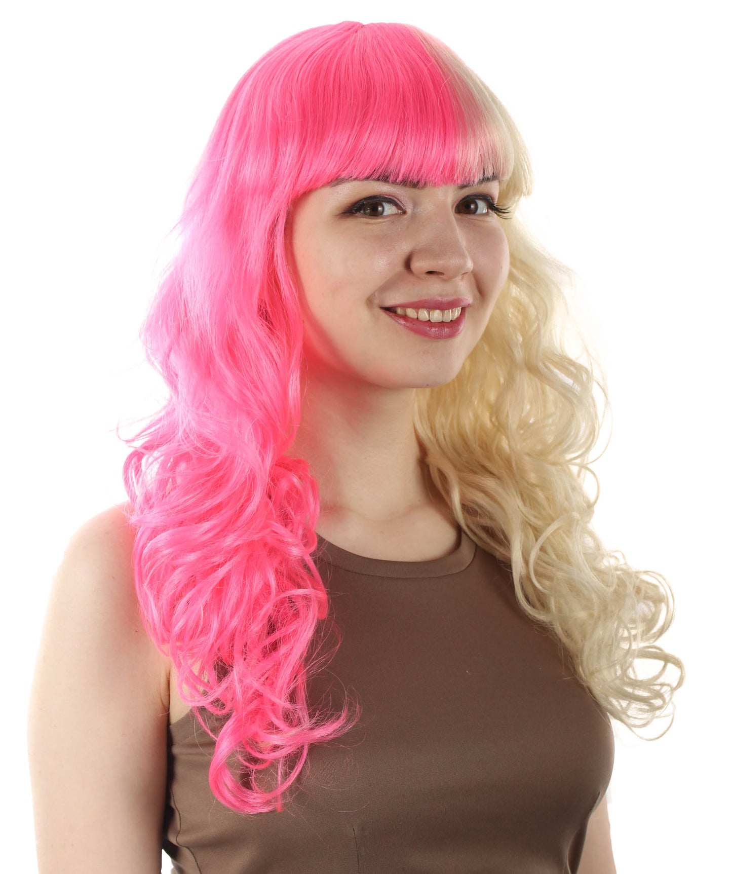 HPO Women's Wig for Fancy Anti-Hero Girl | Long Curly Party Ready Fancy Halloween Wigs | Premium Breathable Capless Cap