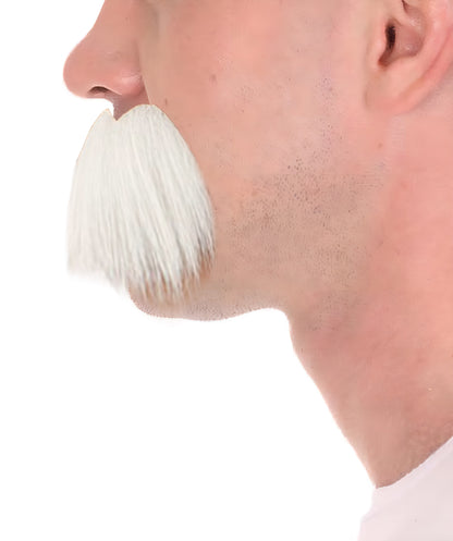 Men's Short Fluffy White Scientist Mustache , Stage ready perfect for cosplay, drag, and performance