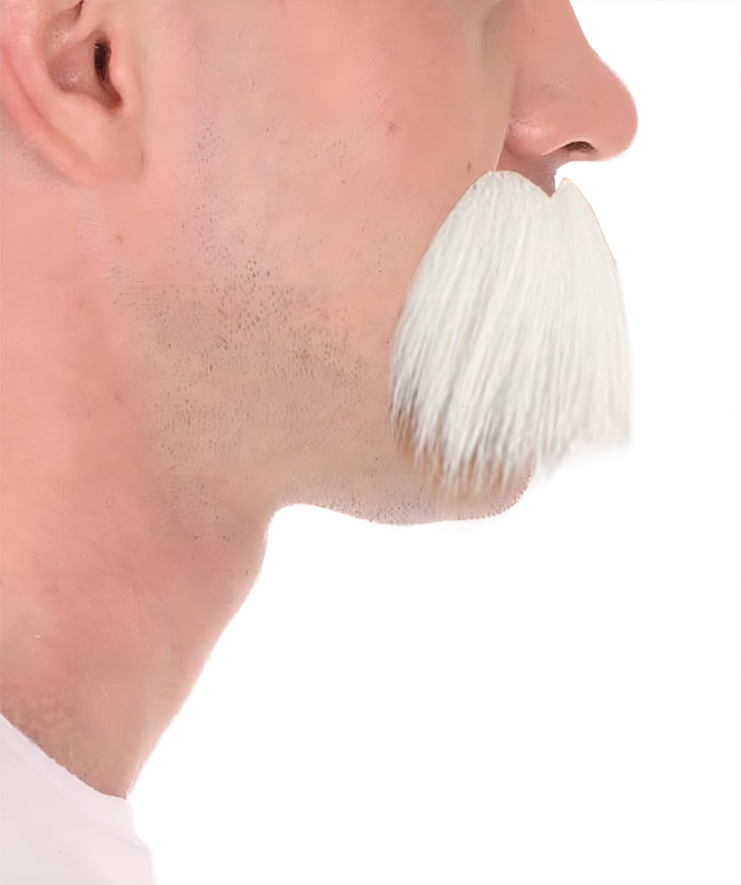 Men's Short Fluffy White Scientist Mustache , Stage ready perfect for cosplay, drag, and performance