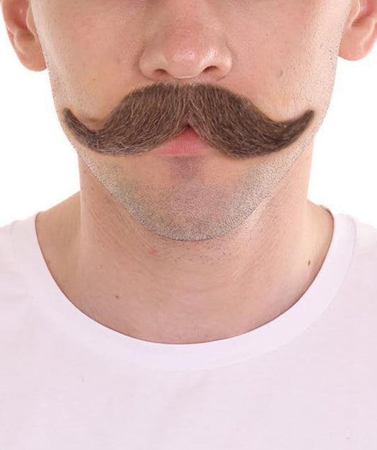 HPO  Men's Fake Imperial Human Hair Mustache | Multiple Color Options
