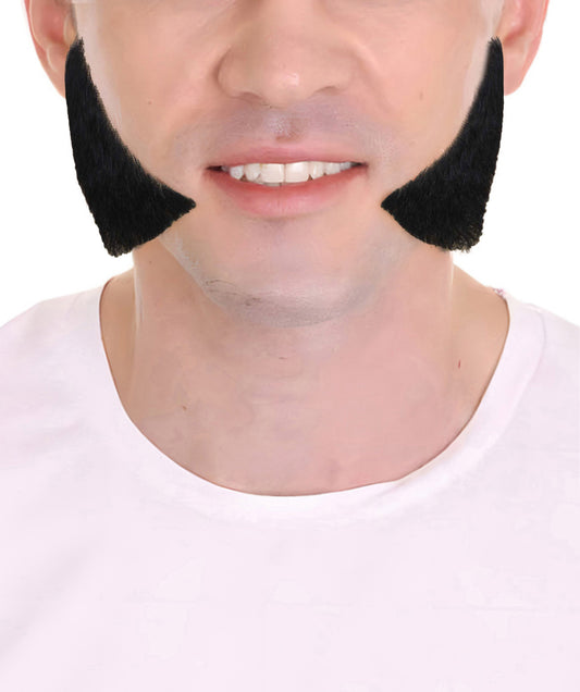 Black Facial Men's Mutton Chops Human Hair Beard Styles
