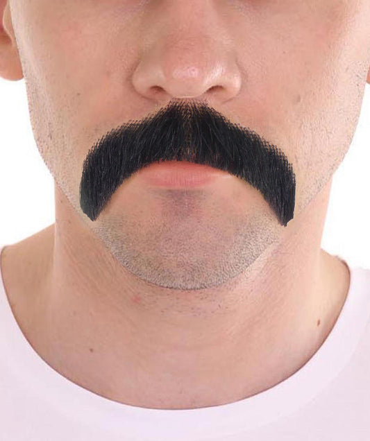 HPO Men's Fake Human Hair Cowboy With Mustache Multiple Colors