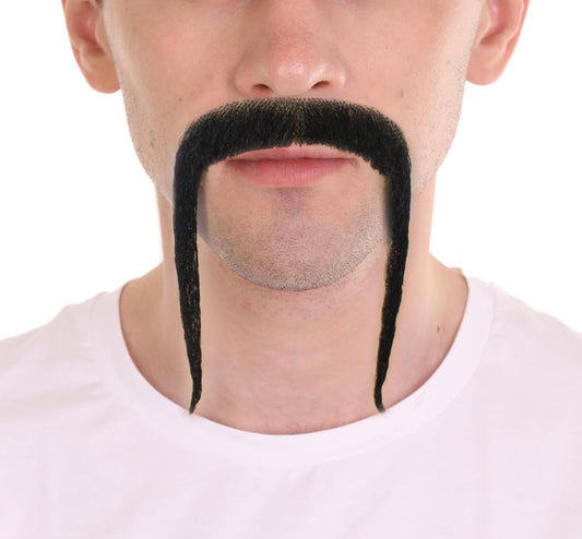 HPO  Men's Chinese Super Villain Fake Human Hair Mustache
