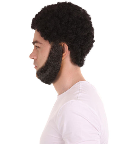 HPO Men's Mutton Chops Side Burns | Human Facial Hair | Black Color