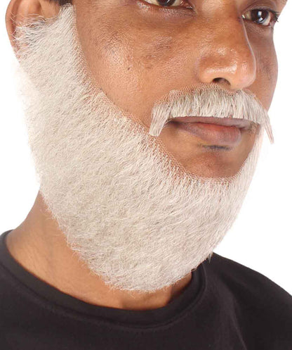 HPO Men's Synthetic Hair Long Beard Fancy Facial Hair Multiple Color Options