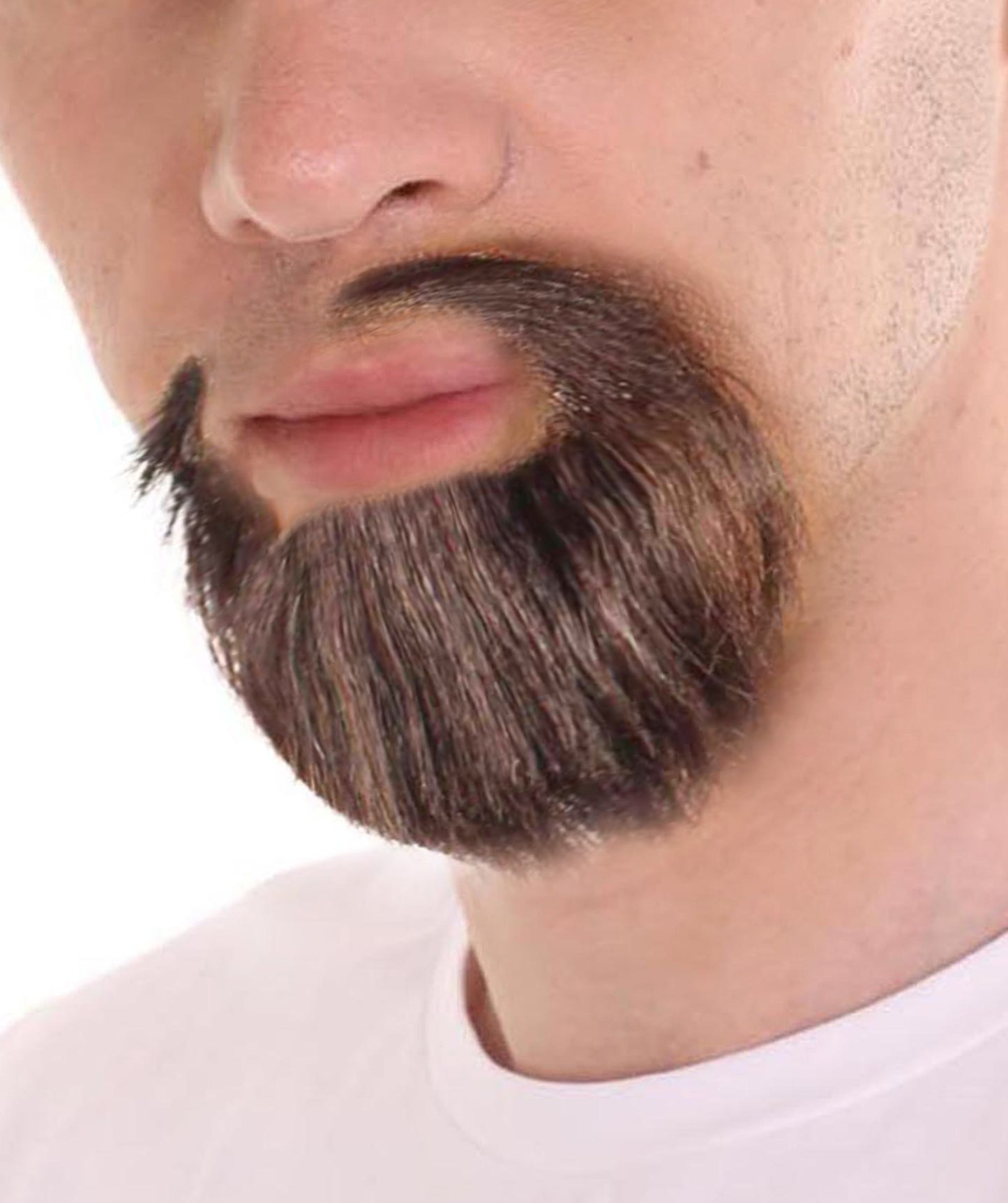 Men's Short Dark Brown Circle Goatee False Beard, High Quality Synthetic Fiber