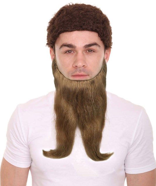 Adult Men's Brown Forked Wizard Beard | Perfect for Halloween | Flame-retardant Synthetic Fiber