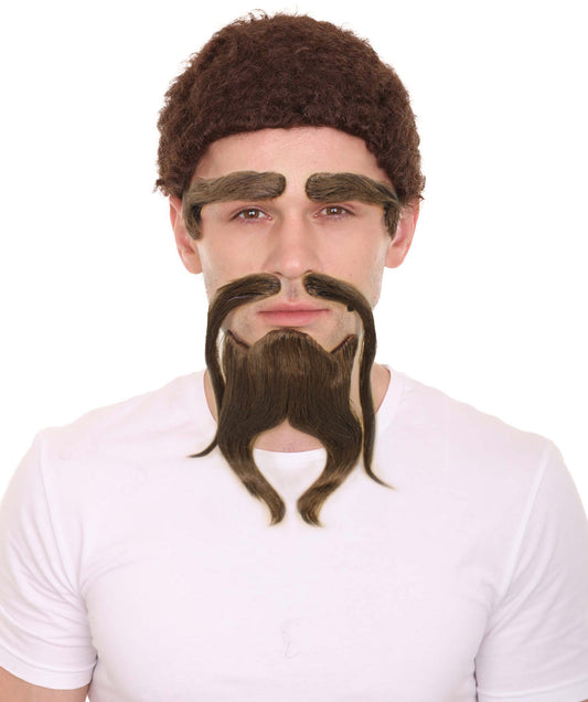 Superhero Movie Character Brown Eye Brows & Beard