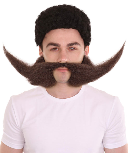 HPO Adult Men's Big Sideburn Beard & Mustache I Perfect for Cosplay I Flame-retardant Synthetic Fiber
