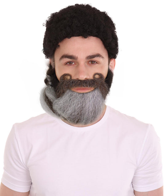HPO Men's Facial Accessory Mustache & Beard Set I Flame-retardant Synthetic Fiber