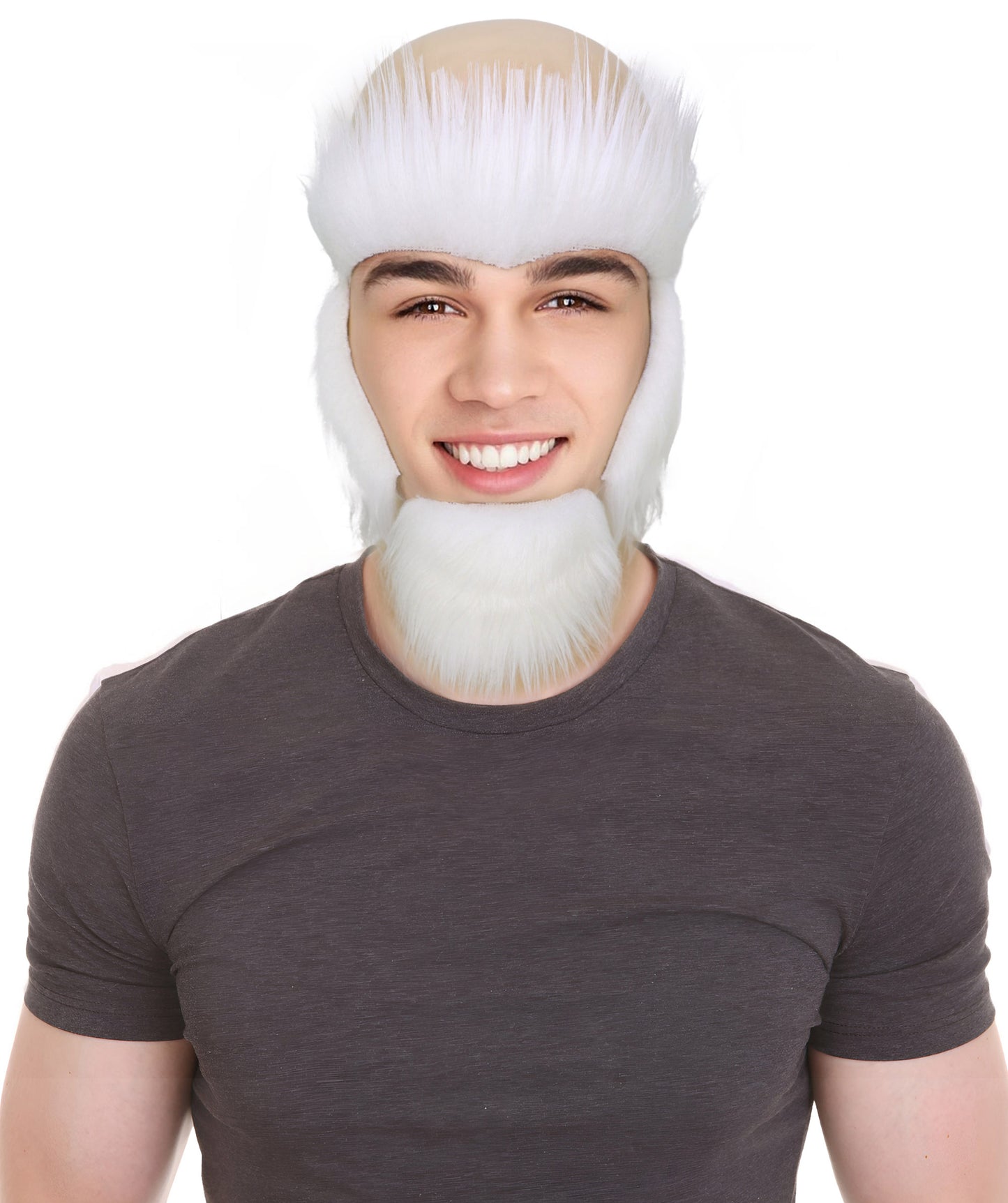 HPO Adult Uncle Sam White Beard, Sideburns & Eyebrows – Self-Adhesive Costume Set