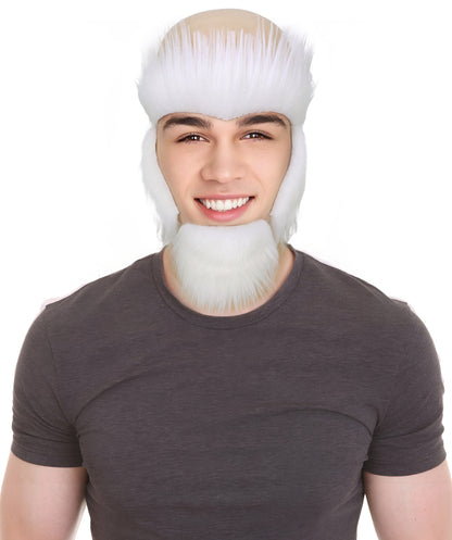 HPO Adult Uncle Sam White Beard, Sideburns & Eyebrows – Self-Adhesive Costume Set