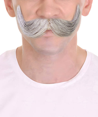 HPO Adult Men HANDLEBAR Tash – Multiple  Handlebar Mustache, Self-Adhesive Lightweight Synthetic Fiber Perfect for Cosplay and Themed Events